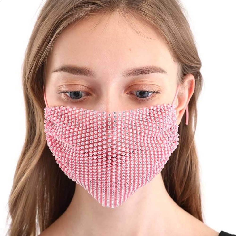 Light Pink Bling Mask - Picture 3 of 9